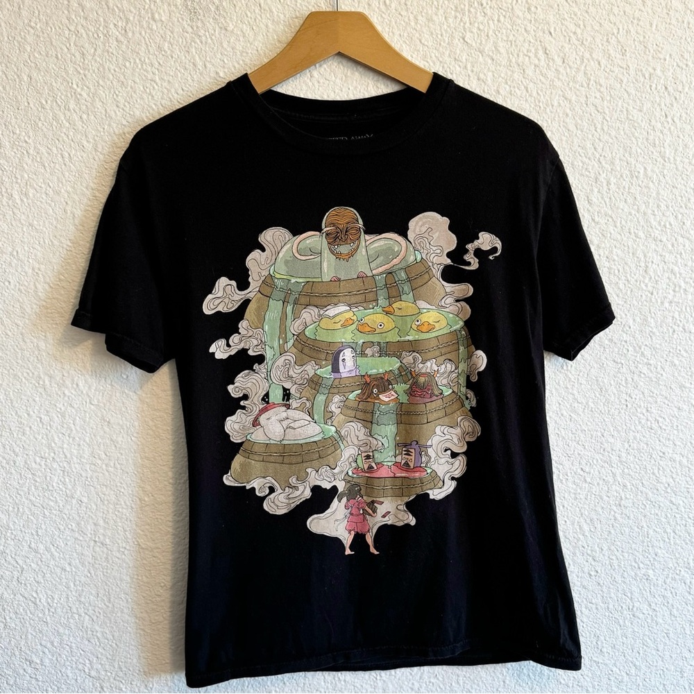 Spirited Away Studio Ghibli No Face Bath House Graphic Tee Shirt Black Women’s S